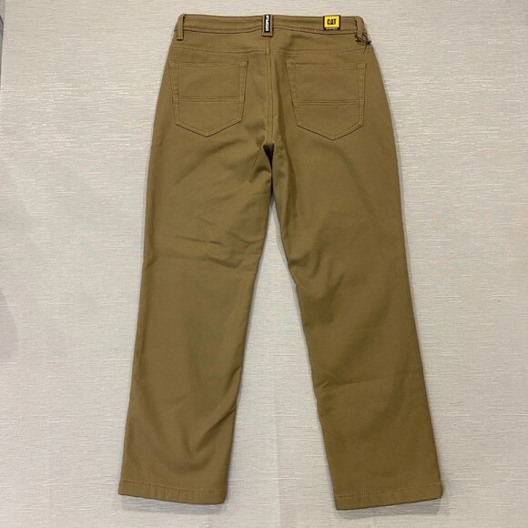 CAT Caterpillar Work Pants Mens 34 x 30 Brown Canvas Fleece Lined Insulated - Picture 3 of 12